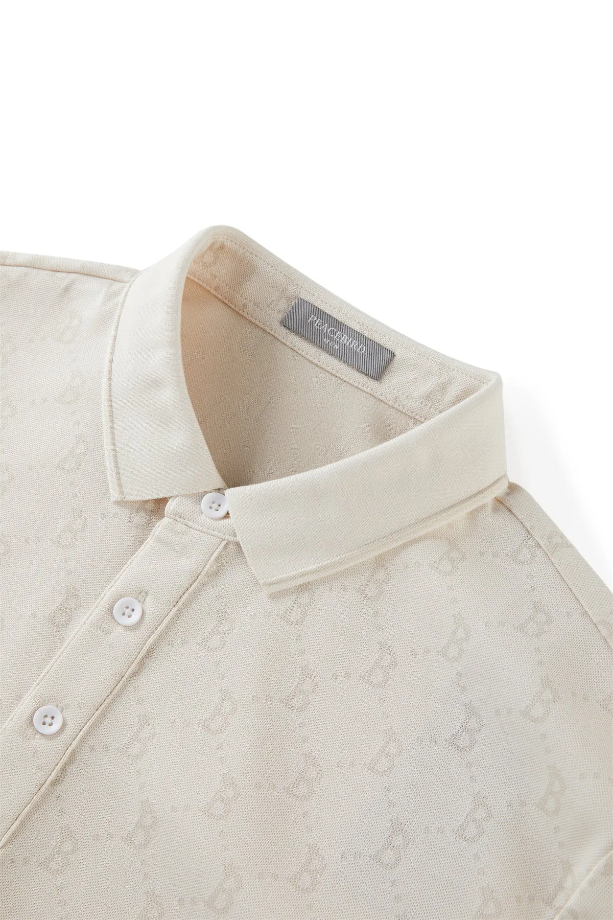 Men's Jacquard Letter Polo Shirt sold by PEACEBIRD product image thumbnail 3