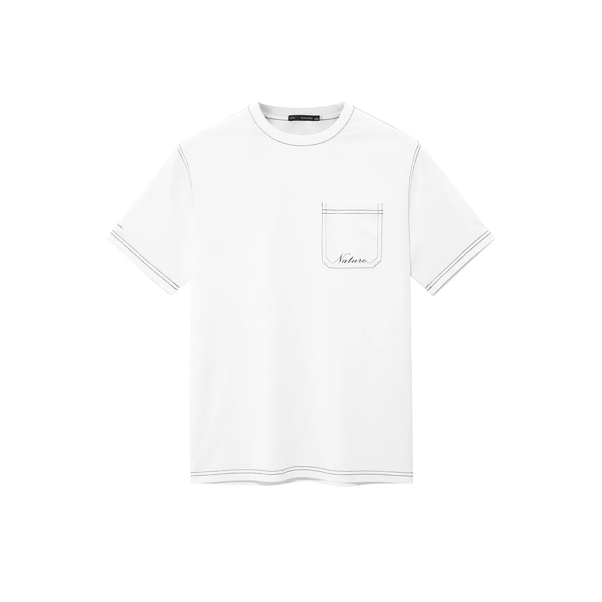 Men's Embroidered T-Shirt with Contrast Stitching sold by PEACEBIRD