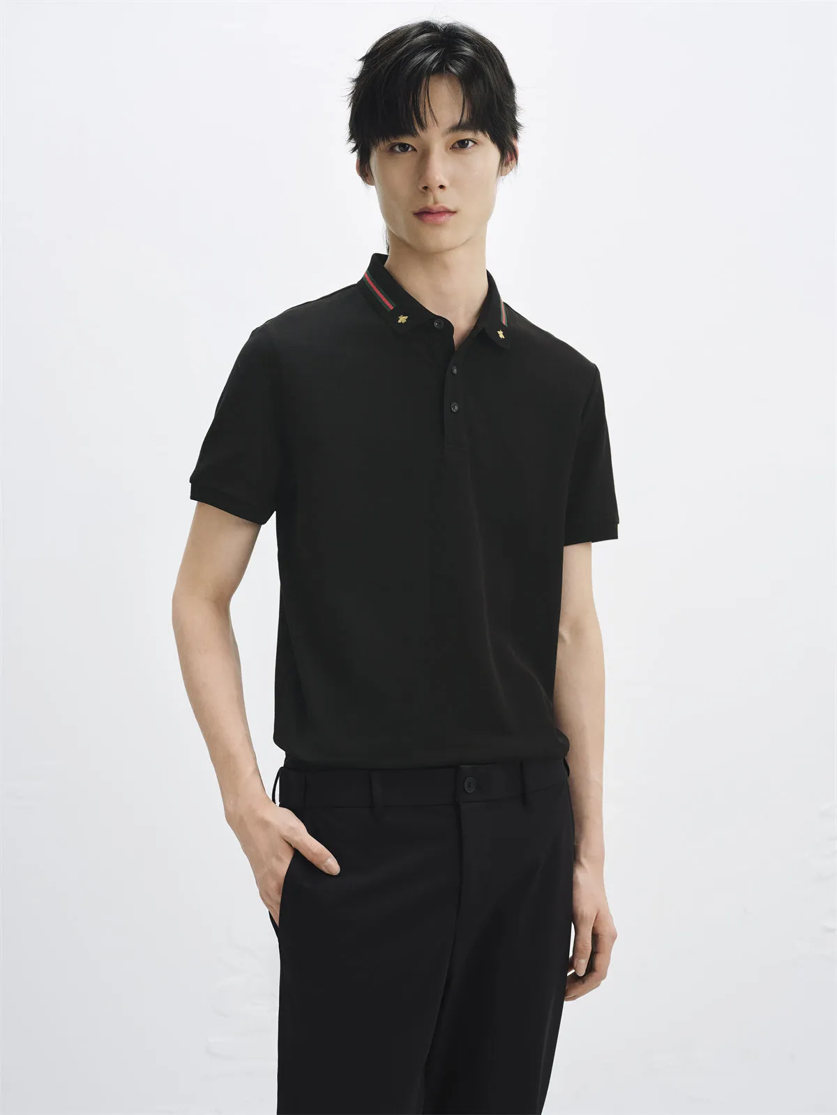 Men's Embroidered Business Polo Shirt sold by PEACEBIRD product image thumbnail 2