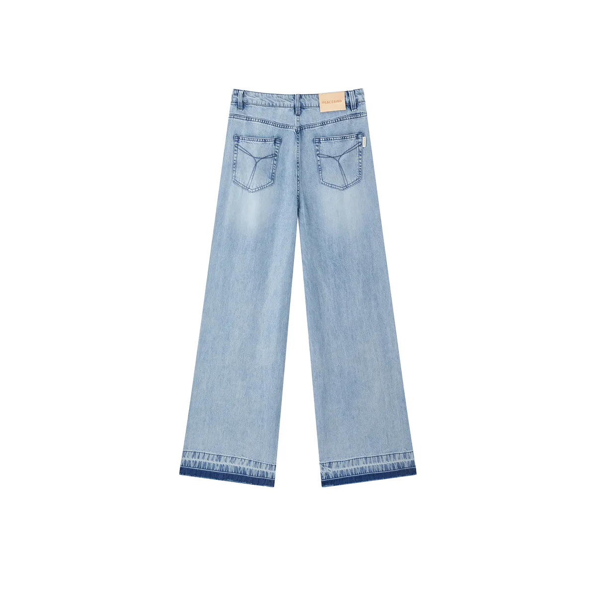 Women's Distressed Raw Hem Straight-Leg Jeans sold by PEACEBIRD product image thumbnail 5