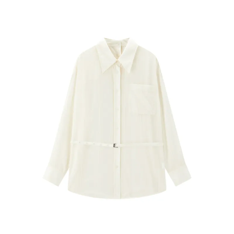 Women's Deconstructed Textured Shirt sold by PEACEBIRD
