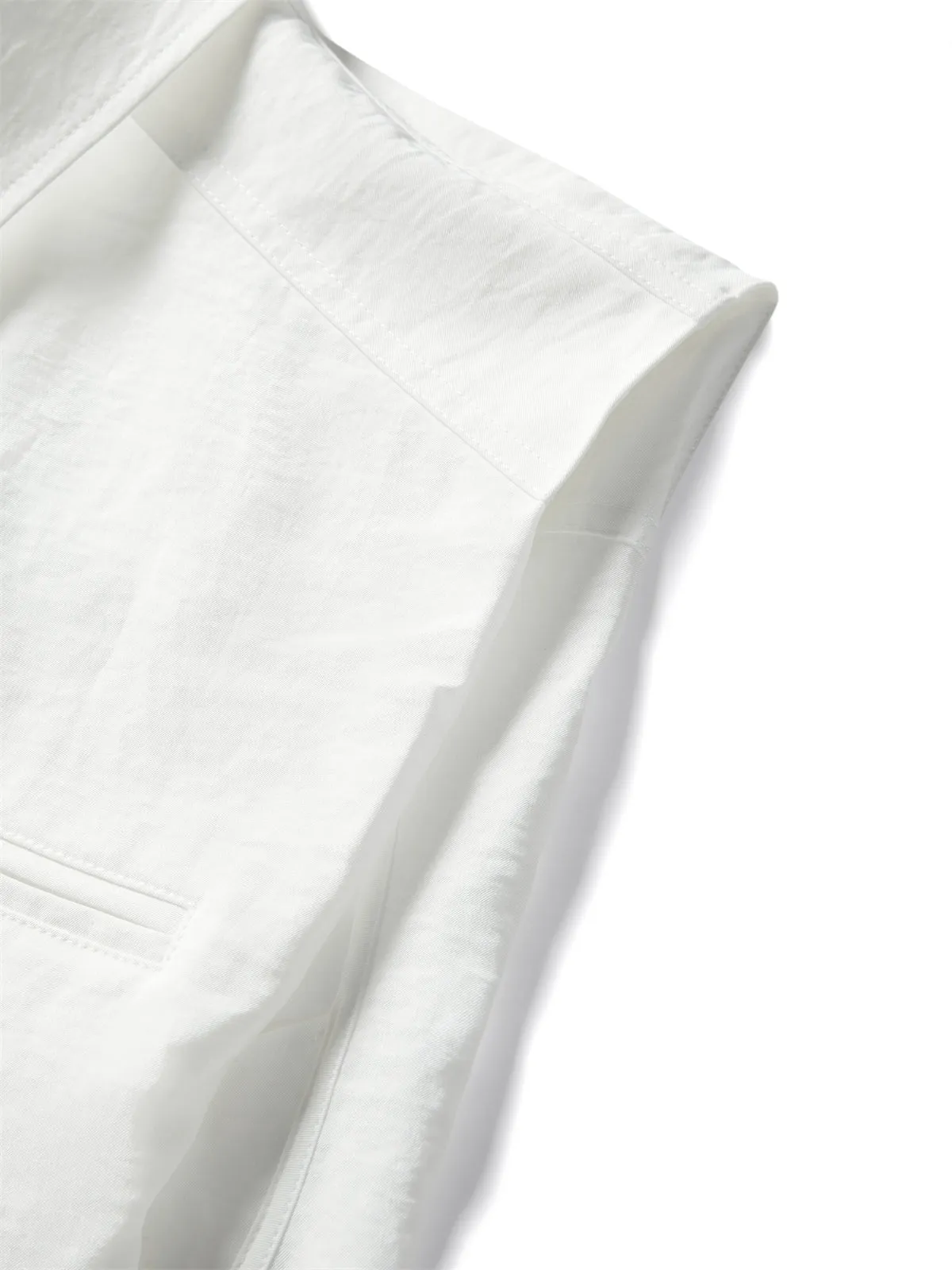Women's Sleeveless Acetate Shirt sold by PEACEBIRD product image thumbnail 5