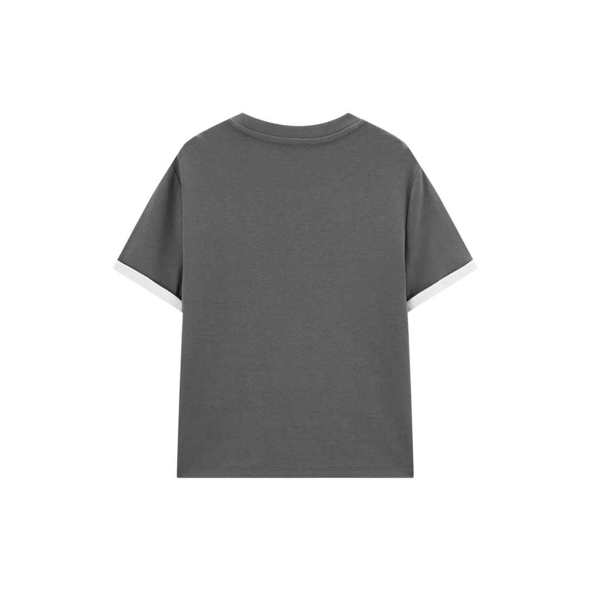 Women's Contrast Trim Embroidered T-Shirt sold by PEACEBIRD product image thumbnail 5