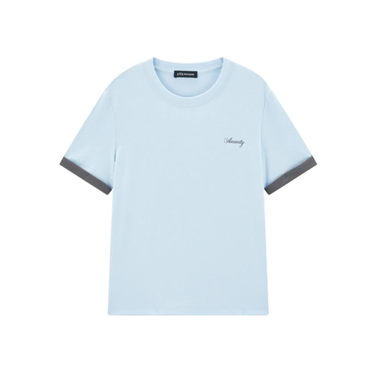 Women's Contrast Trim Embroidered T-Shirt sold by PEACEBIRD