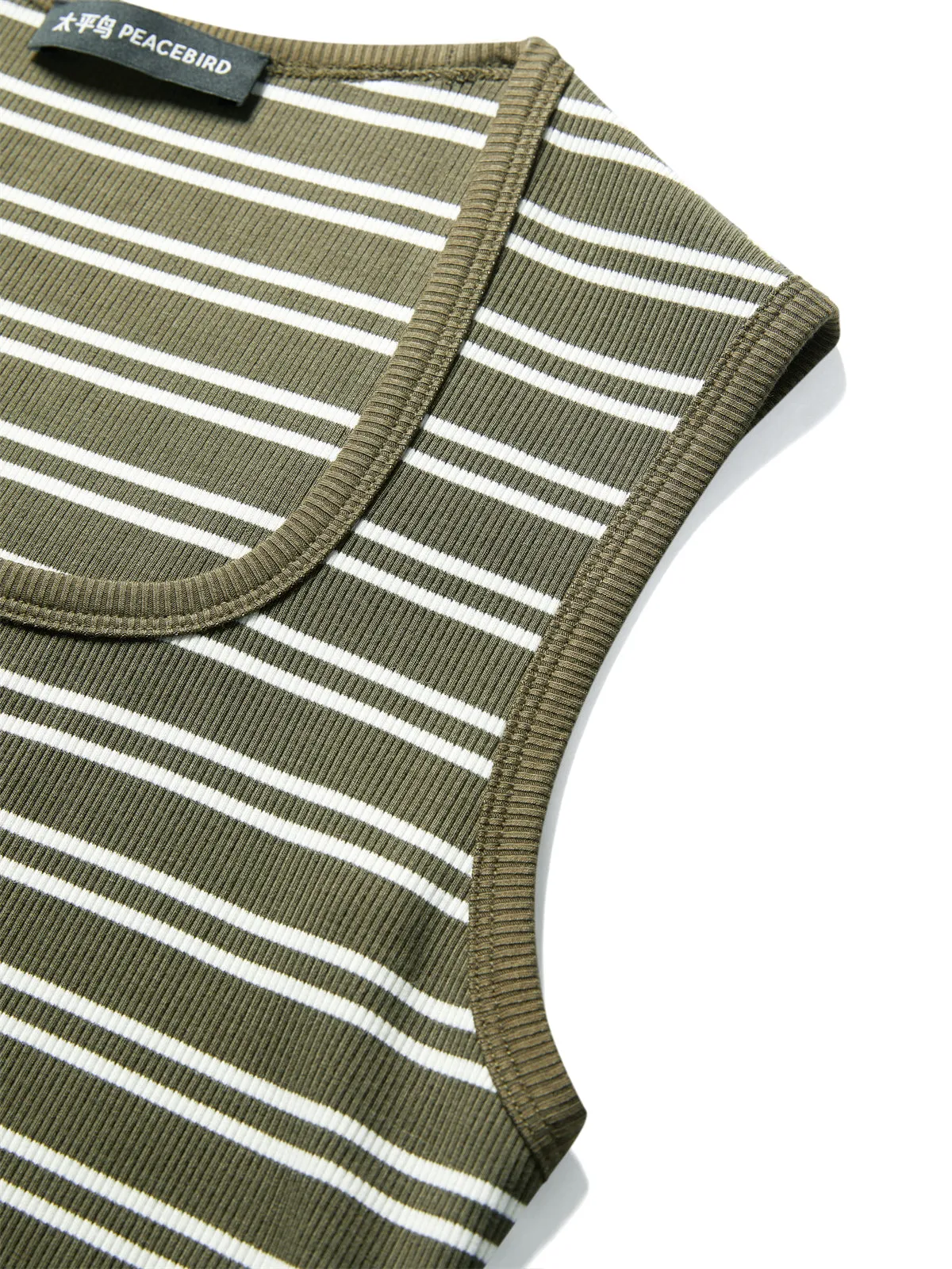 Women's Horseshoe Neck Striped Contrast Vest sold by PEACEBIRD product image thumbnail 5