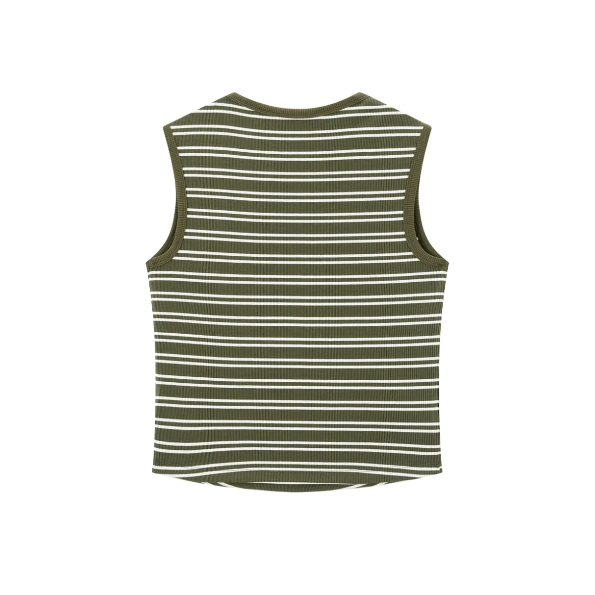 Women's Horseshoe Neck Striped Contrast Vest sold by PEACEBIRD product image thumbnail 3