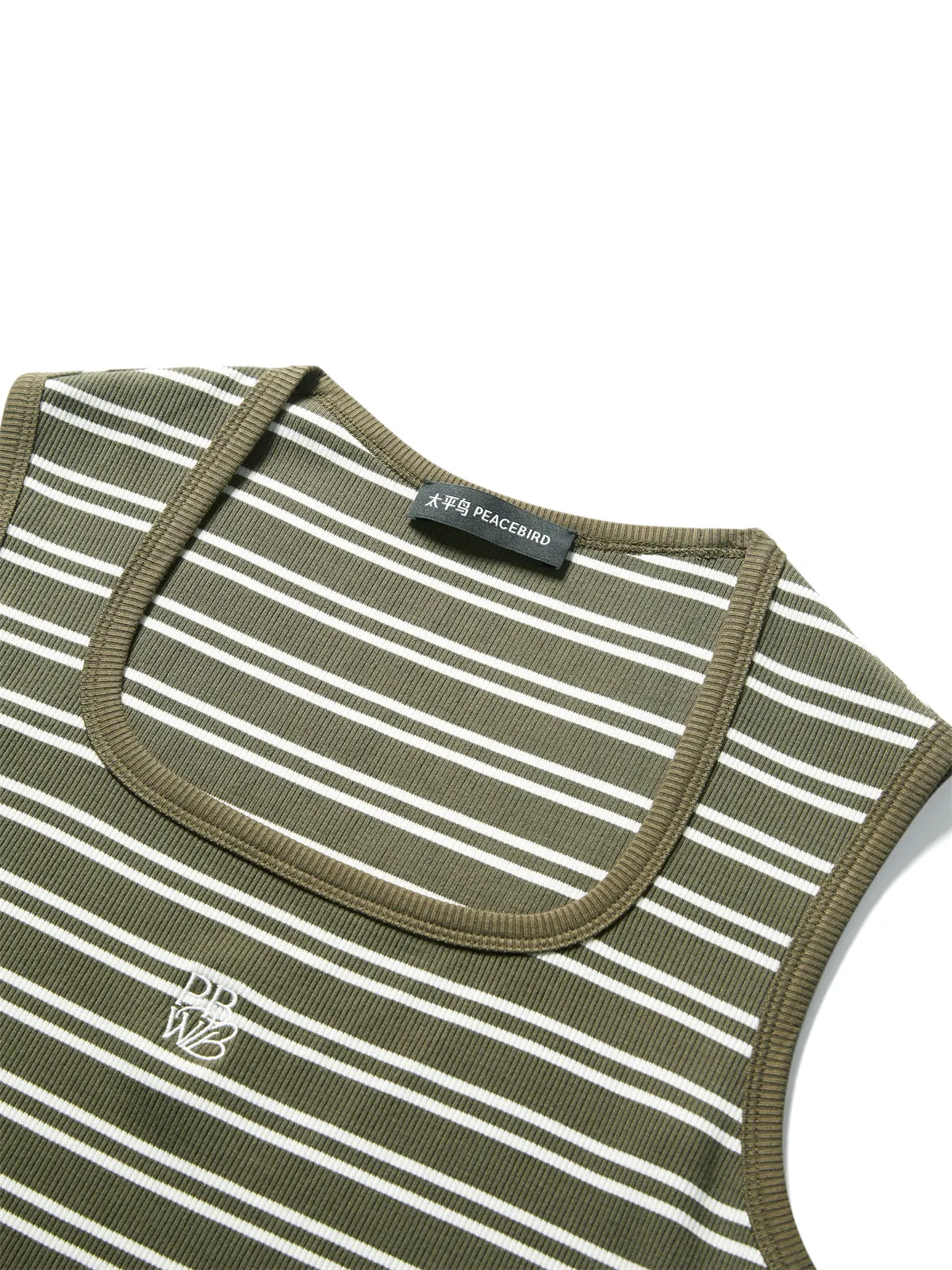 Women's Horseshoe Neck Striped Contrast Vest sold by PEACEBIRD product image thumbnail 4