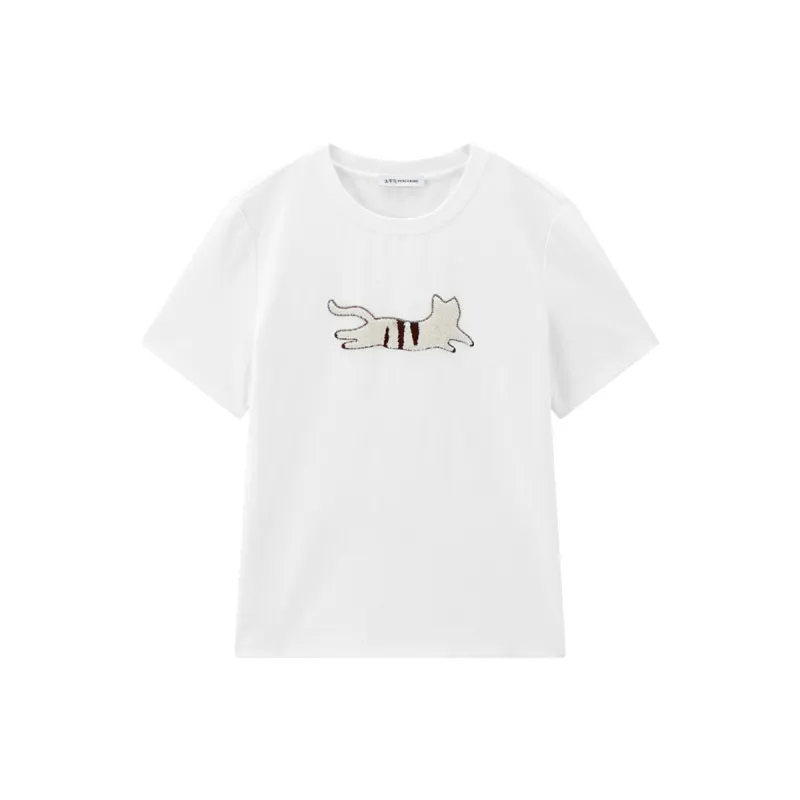 Women's Cartoon Sequin Embroidered T-Shirt made by PEACEBIRD