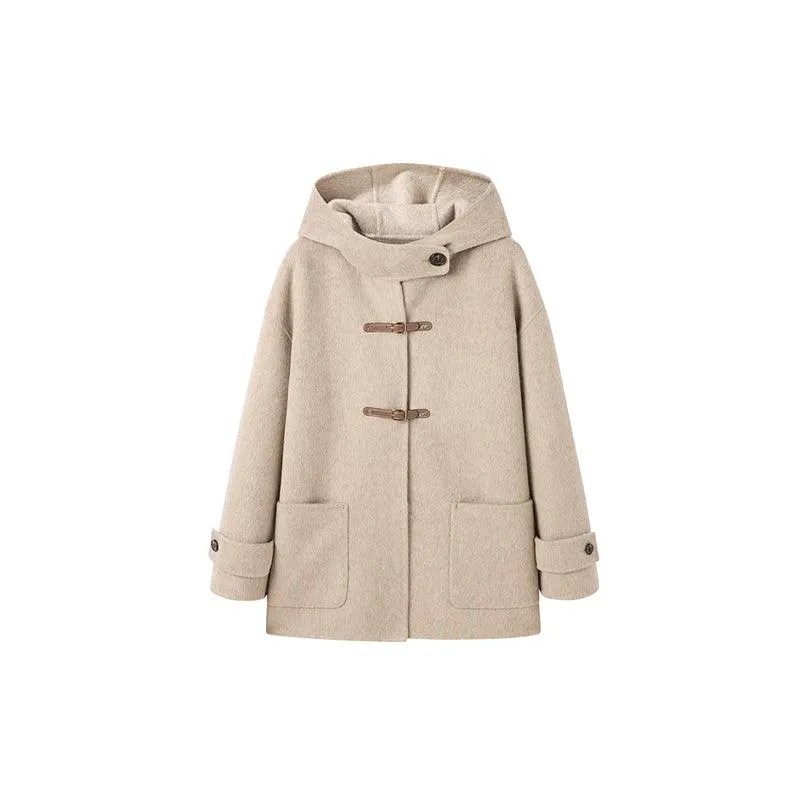 *US Final Sale* Women's Hoodie Neckline Wool Coat sold by PEACEBIRD