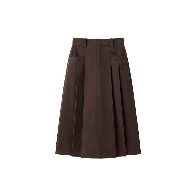 *US Final Sale*Women's Pleated A Line Midi Skirt sold by PEACEBIRD