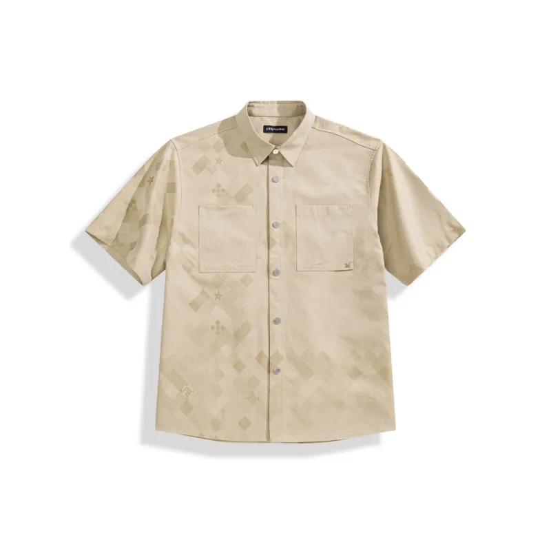 Men's Geometric Jacquard Short-Sleeve Shirt sold by PEACEBIRD
