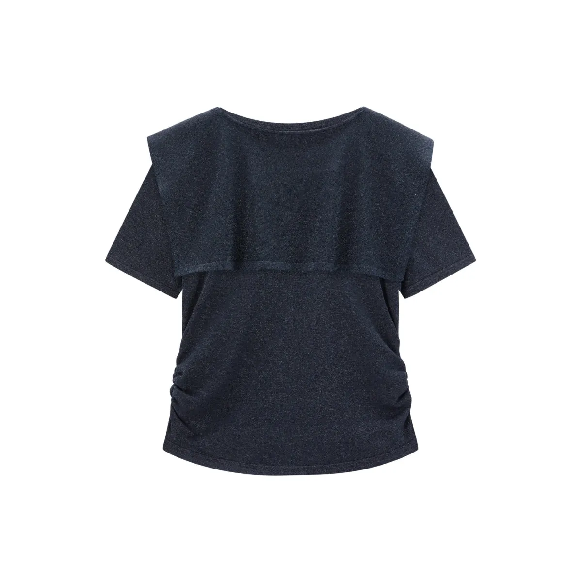 Women's Shirred Knit Top with Chenille Embroidery sold by PEACEBIRD product image thumbnail 4