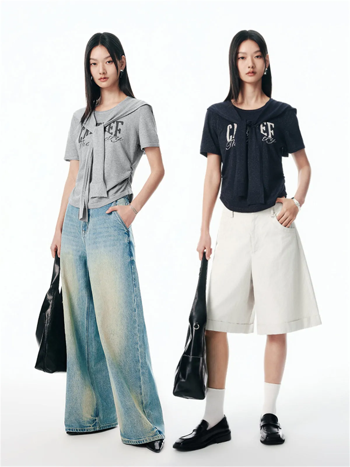 Women's Shirred Knit Top with Chenille Embroidery sold by PEACEBIRD product image thumbnail 3