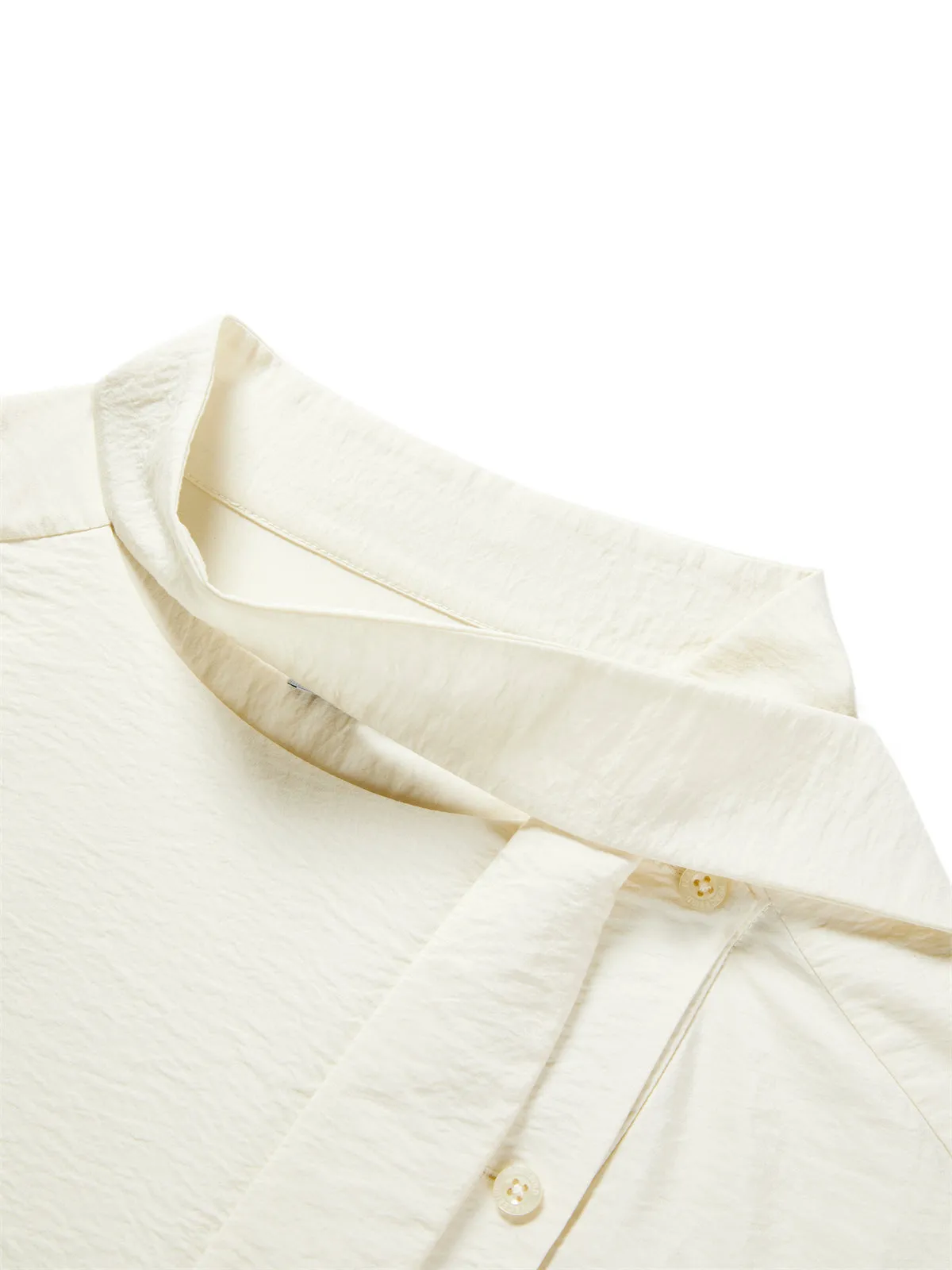 Women's Textured Shirt with Flowing Neck Tie sold by PEACEBIRD product image thumbnail 5