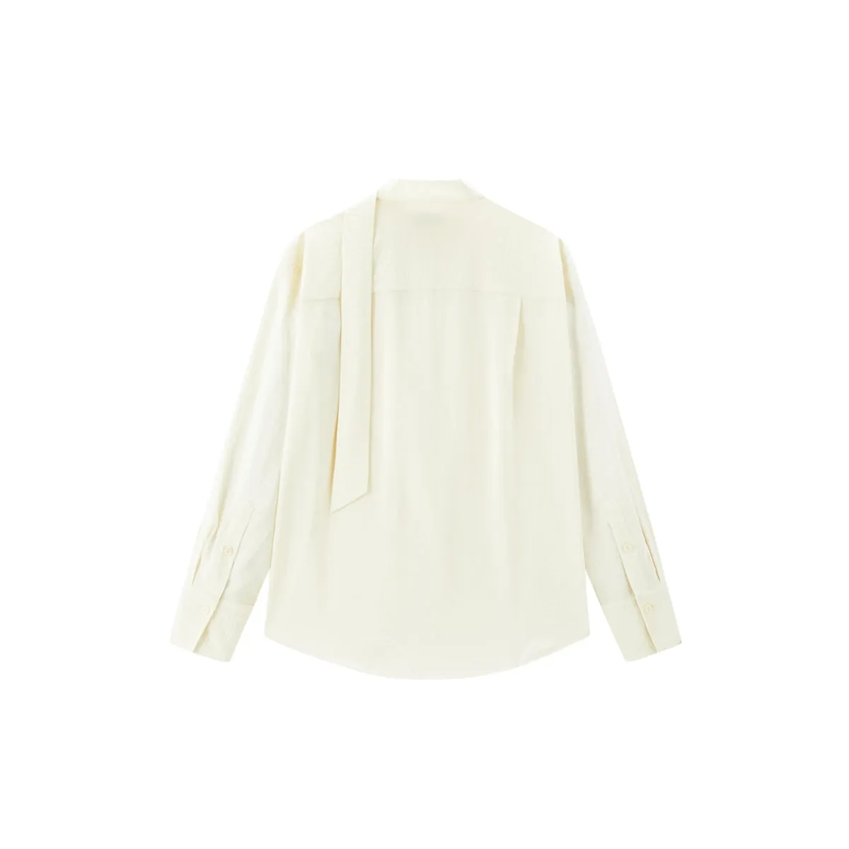 Women's Textured Shirt with Flowing Neck Tie sold by PEACEBIRD product image thumbnail 4