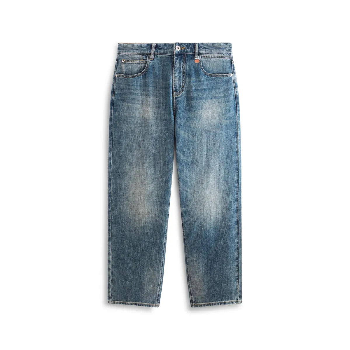 Men's Gradient Whiskered Straight-Leg Jeans sold by PEACEBIRD
