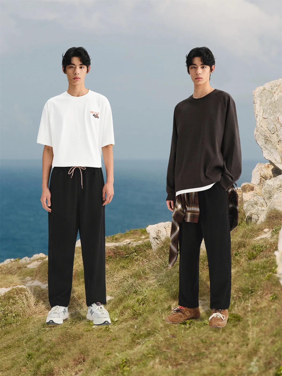 Men's Drawstring Waffle Jogger Pants sold by PEACEBIRD product image thumbnail 3