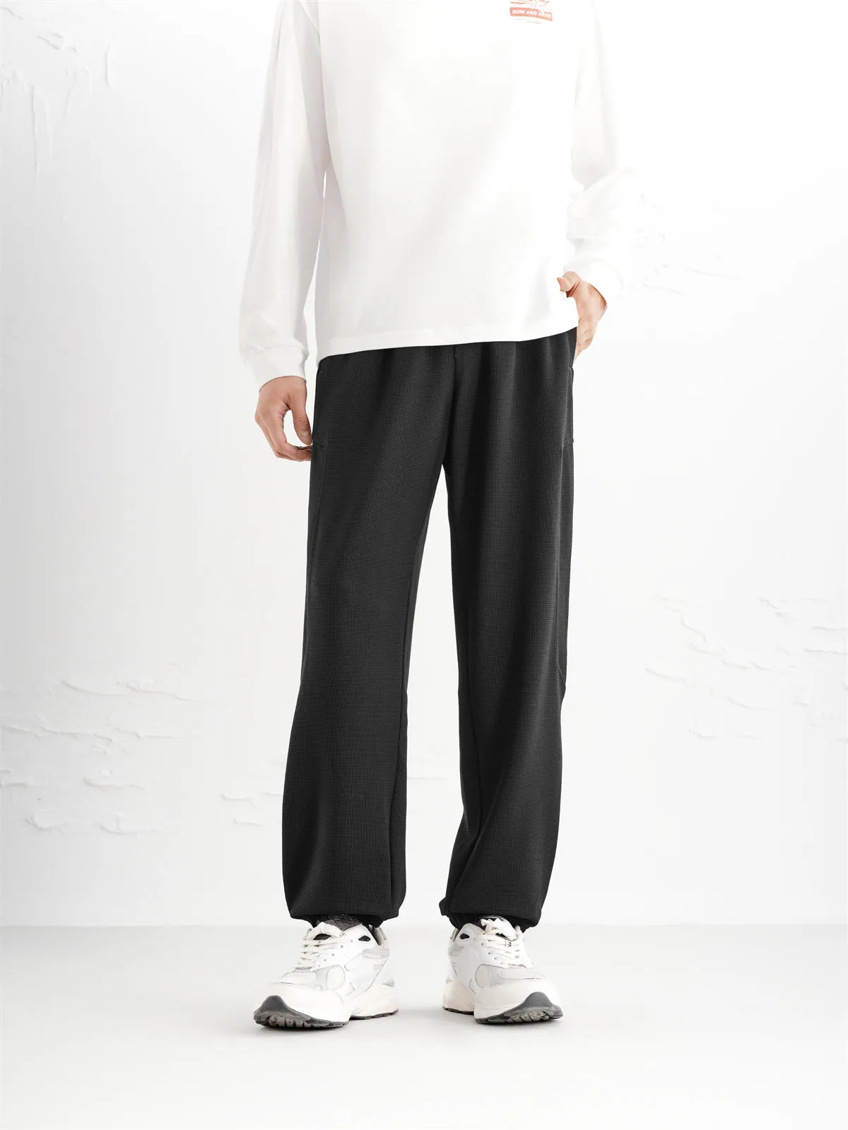 Men's Drawstring Waffle Jogger Pants sold by PEACEBIRD product image thumbnail 2