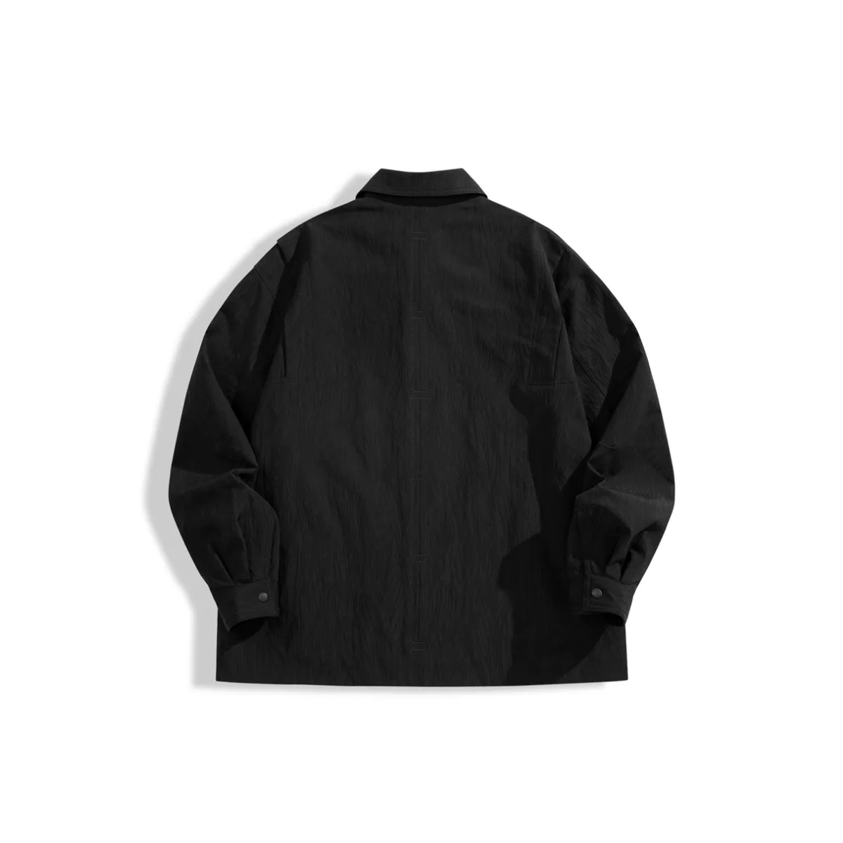 Men's Textured Fabric Shirt Jacket sold by PEACEBIRD product image thumbnail 3