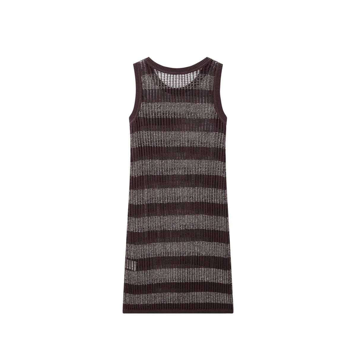 Women's Sleeveless Fitted Striped Knit Dress sold by PEACEBIRD product image thumbnail 3