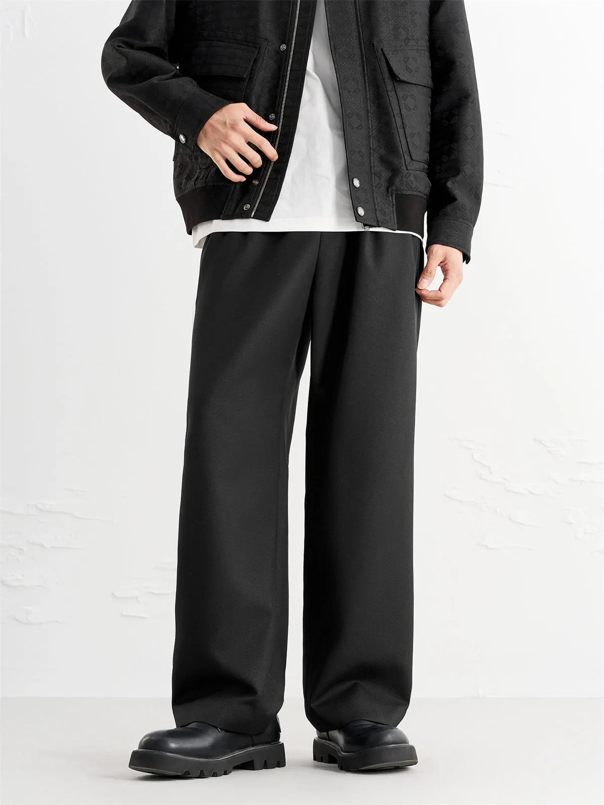 Men's Straight-Leg Textured Suit Pants sold by PEACEBIRD product image thumbnail 2