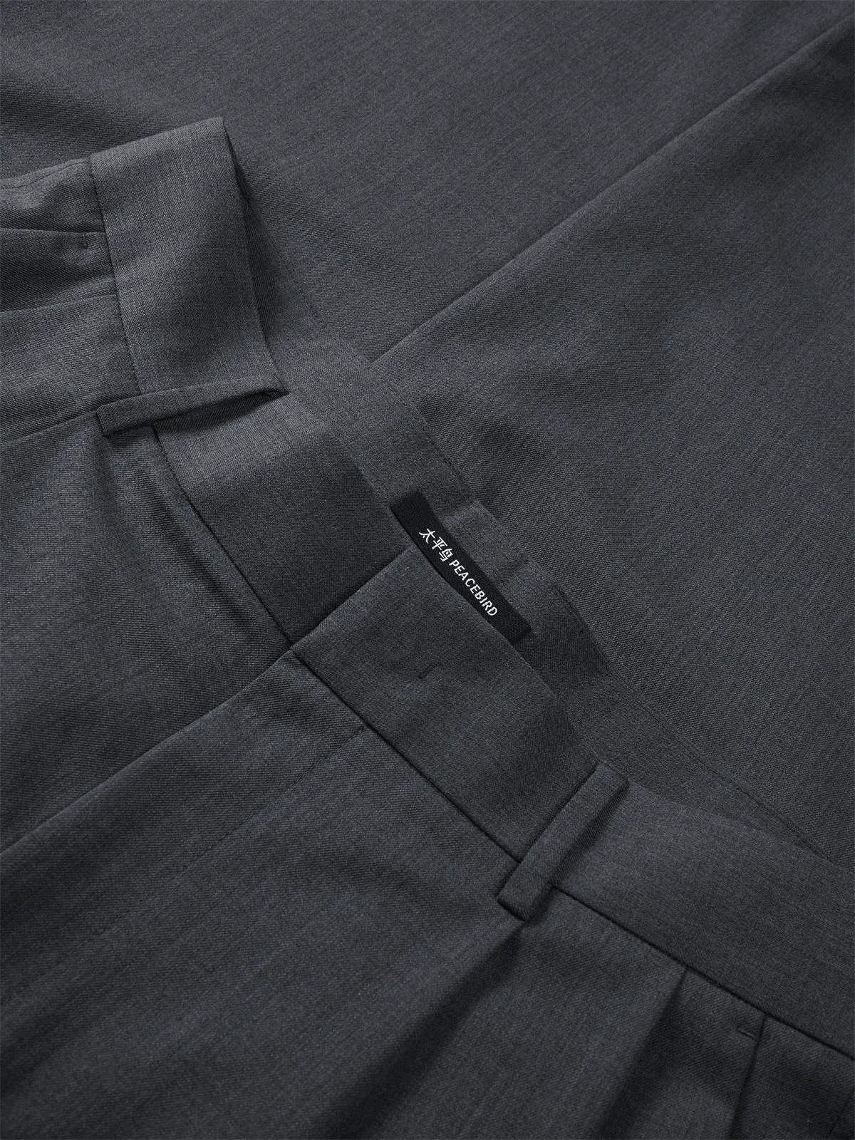 Men's Grey Relaxed Tapered Suit Pants sold by PEACEBIRD product image thumbnail 4