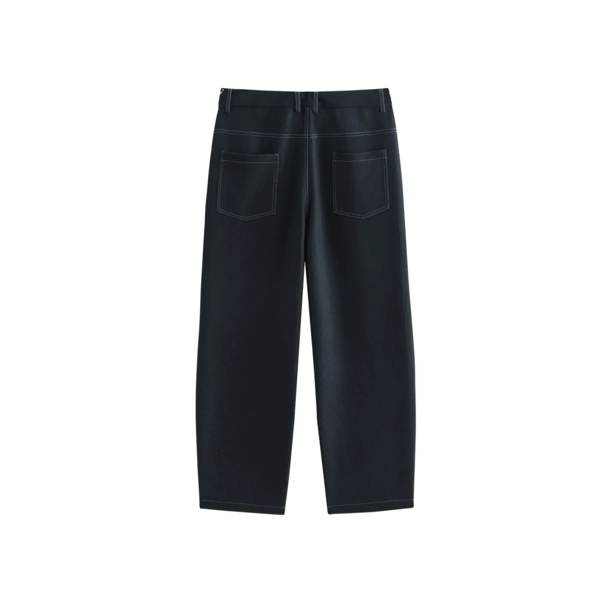 Men's Vintage Contrast-Stitched Wide-Leg Faux Denim Pants sold by PEACEBIRD product image thumbnail 3