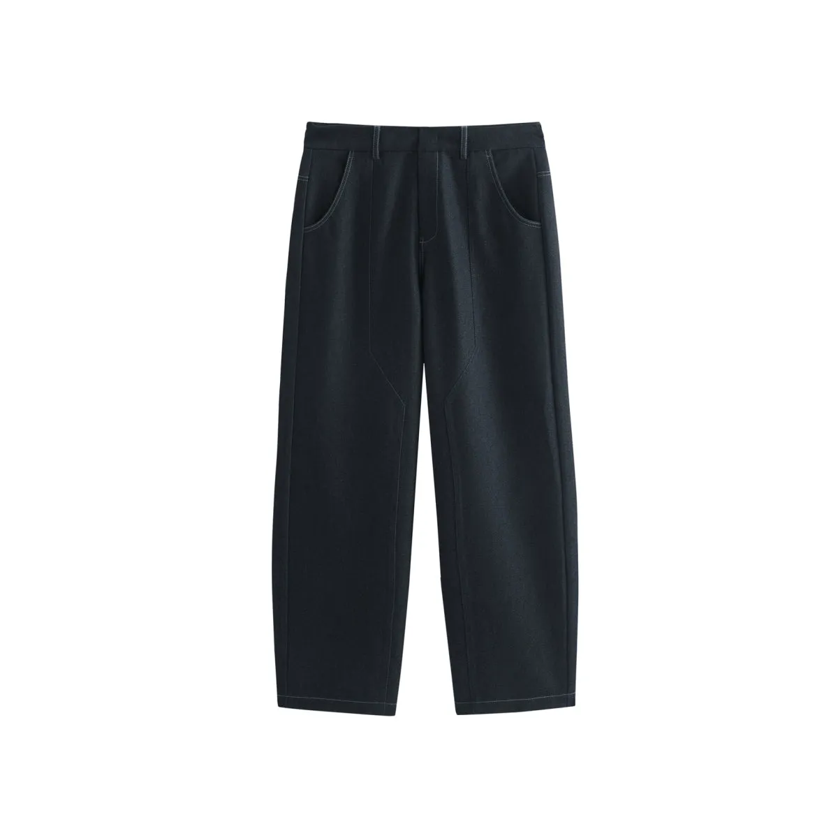 Men's Vintage Contrast-Stitched Wide-Leg Faux Denim Pants sold by PEACEBIRD