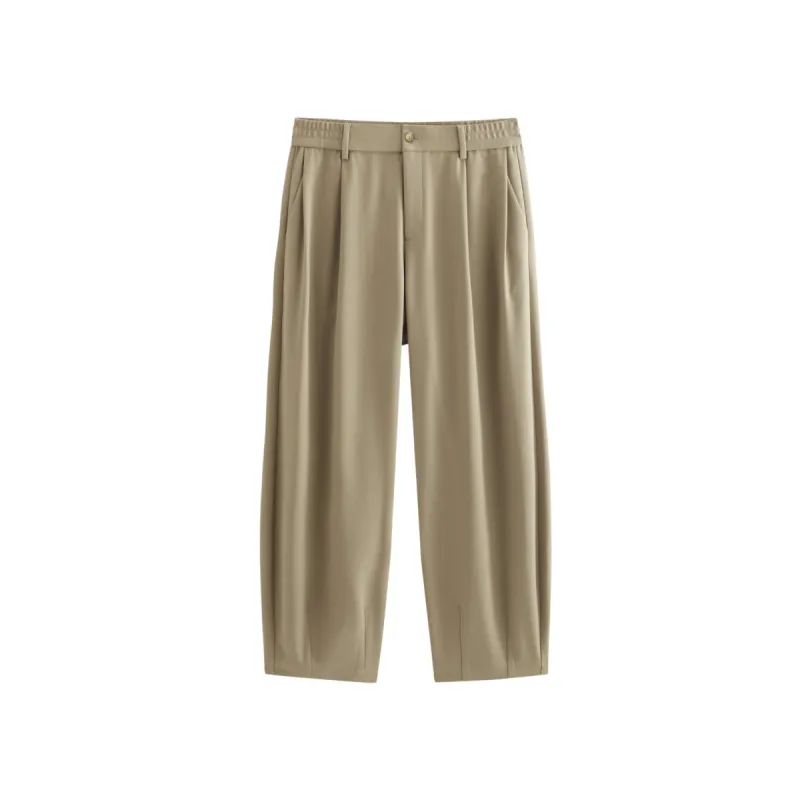 Men's Striped Textured Wide-Leg Trousers sold by PEACEBIRD