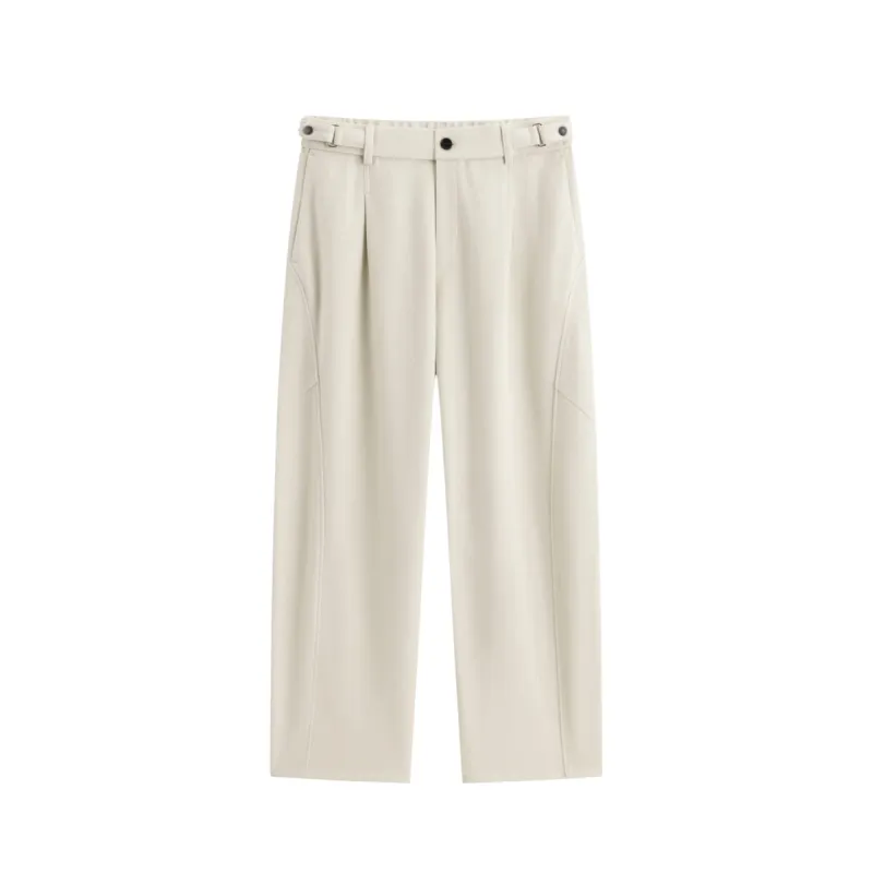 Men's Beige Textured Wide-Leg Sweatpants sold by PEACEBIRD