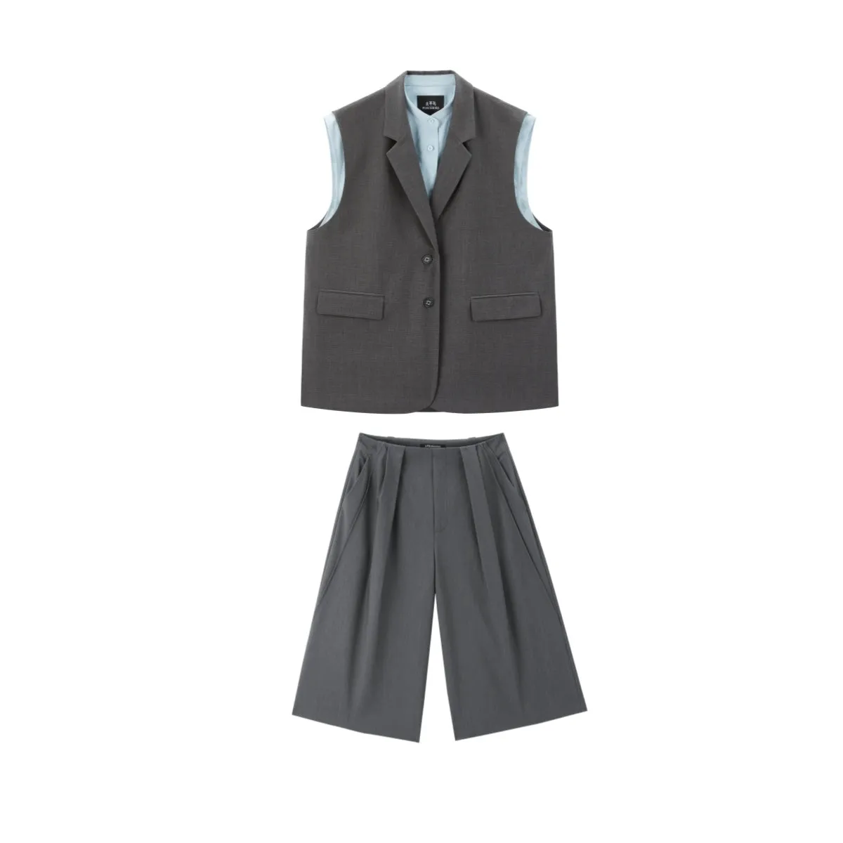Women's Sleeveless Blazer Set sold by PEACEBIRD