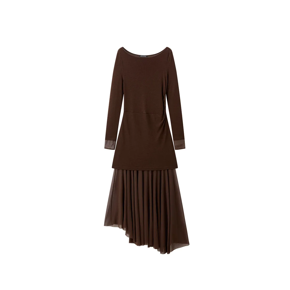 Women's Wool Blend Knit Dress with Mesh Panels sold by PEACEBIRD product image thumbnail 4