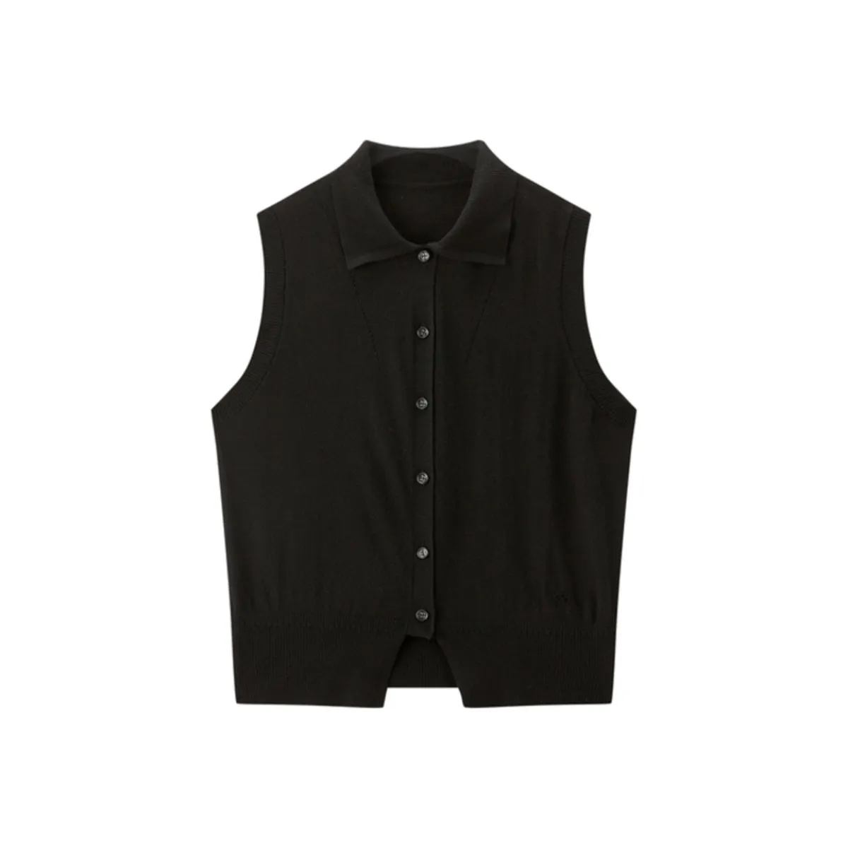 Women's Wool Blend Collared Knit Vest sold by PEACEBIRD