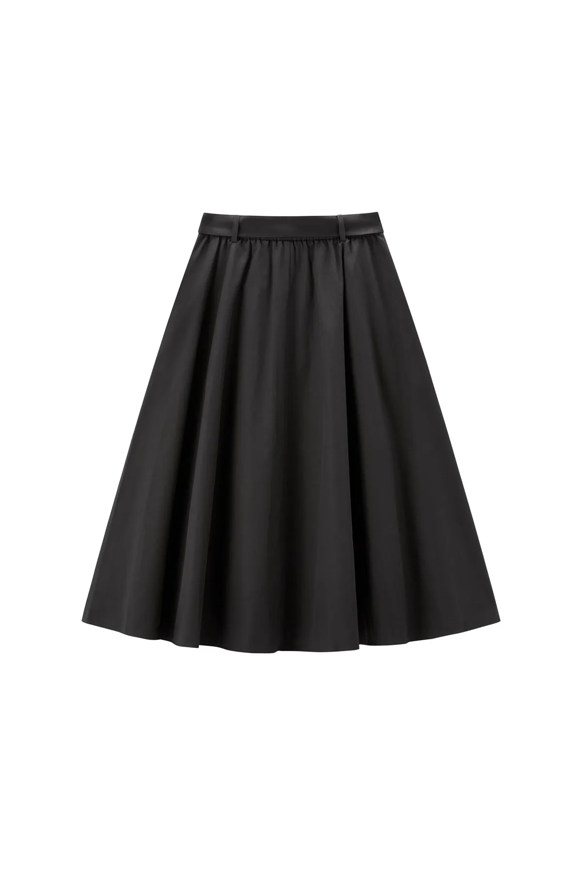 Women's High-Waisted Cotton A-Line Flared Skirt sold by PEACEBIRD product image thumbnail 3