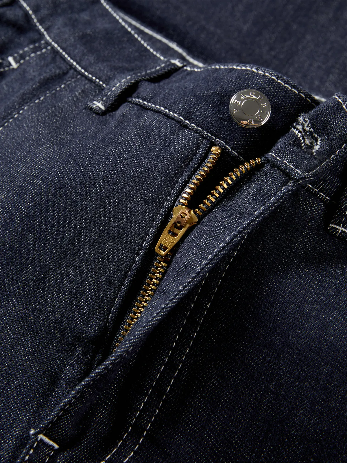 Women's Contrast-Stitched Wide-Leg Jeans sold by PEACEBIRD product image thumbnail 5