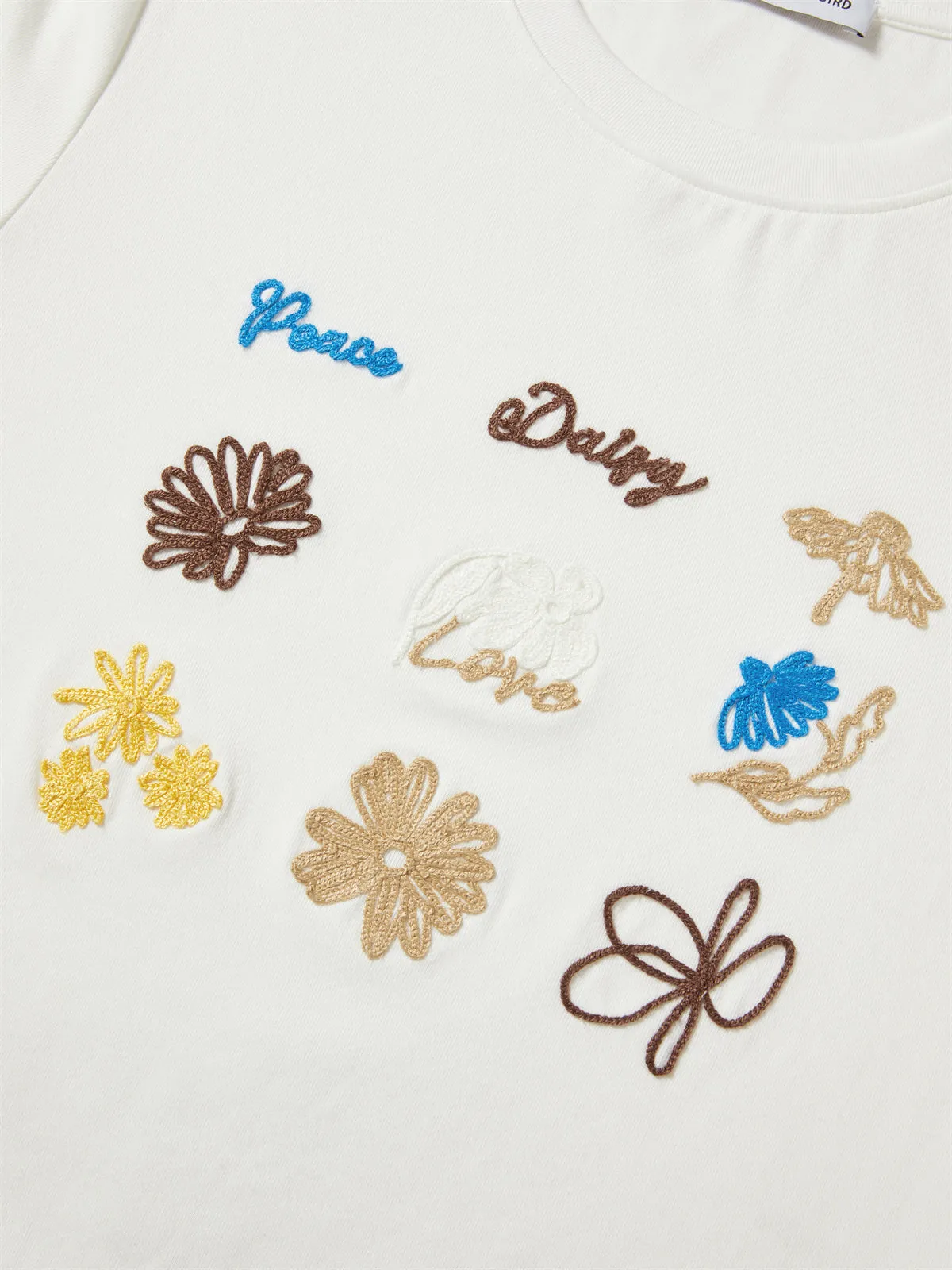 Women's T-Shirt with Bright Floral Embroidery sold by PEACEBIRD product image thumbnail 5