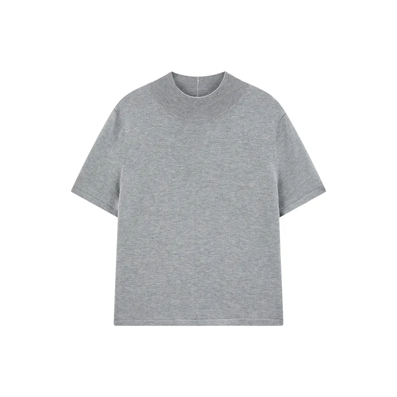 Women's Acetate Short-Sleeve Half Turtleneck Knit Top sold by PEACEBIRD