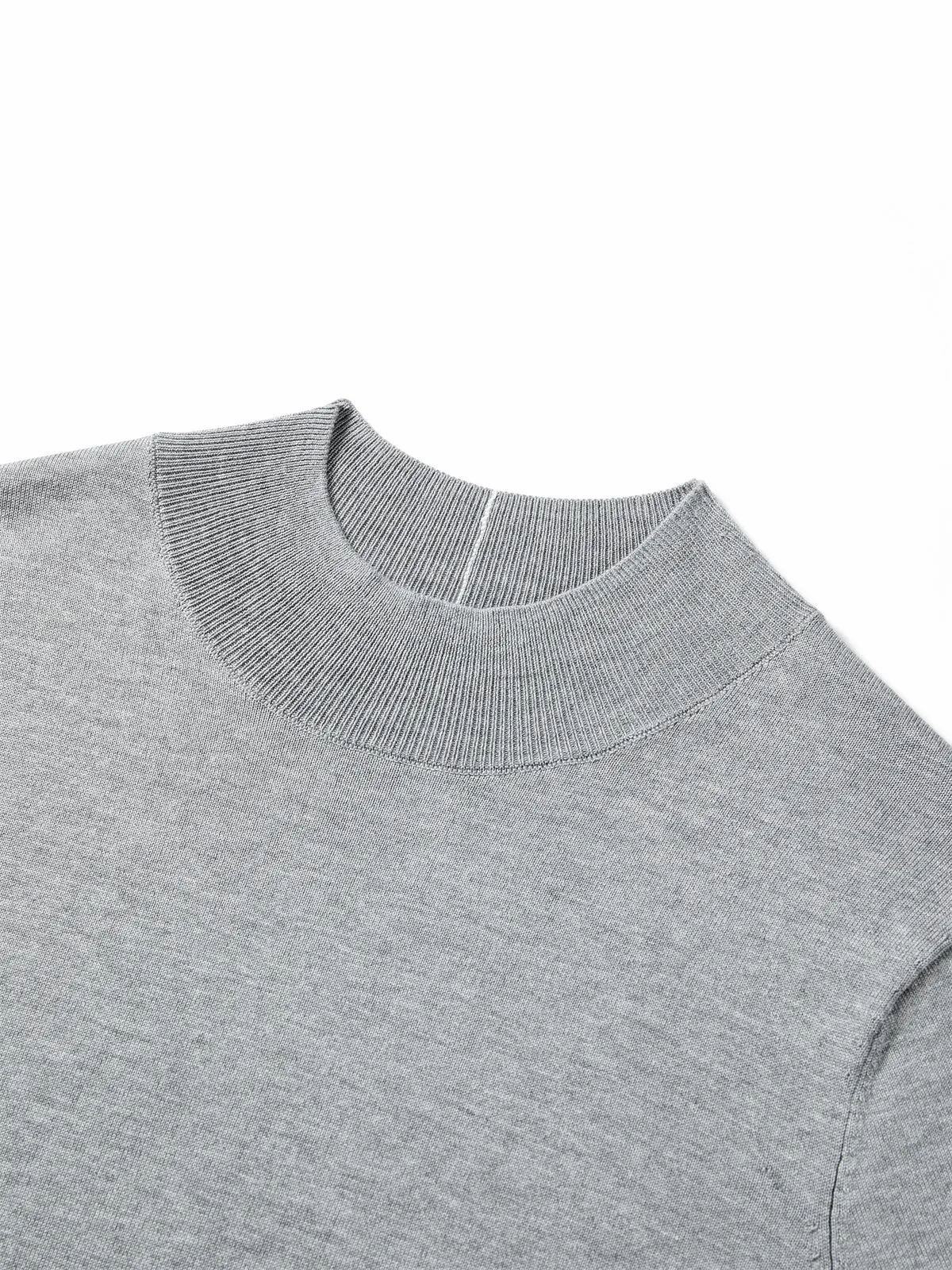 Women's Acetate Short-Sleeve Half Turtleneck Knit Top sold by PEACEBIRD product image thumbnail 4