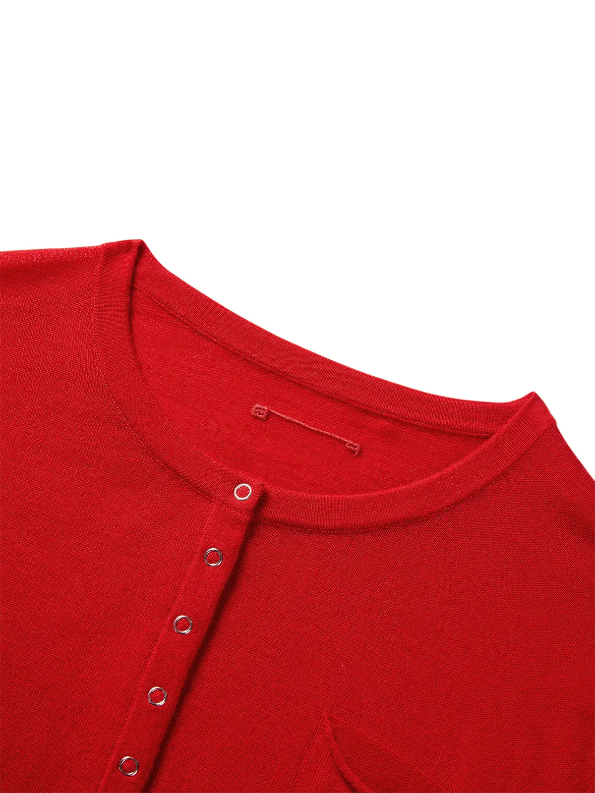 Women's Machine-Washable Wool Henley Sweater sold by PEACEBIRD product image thumbnail 4