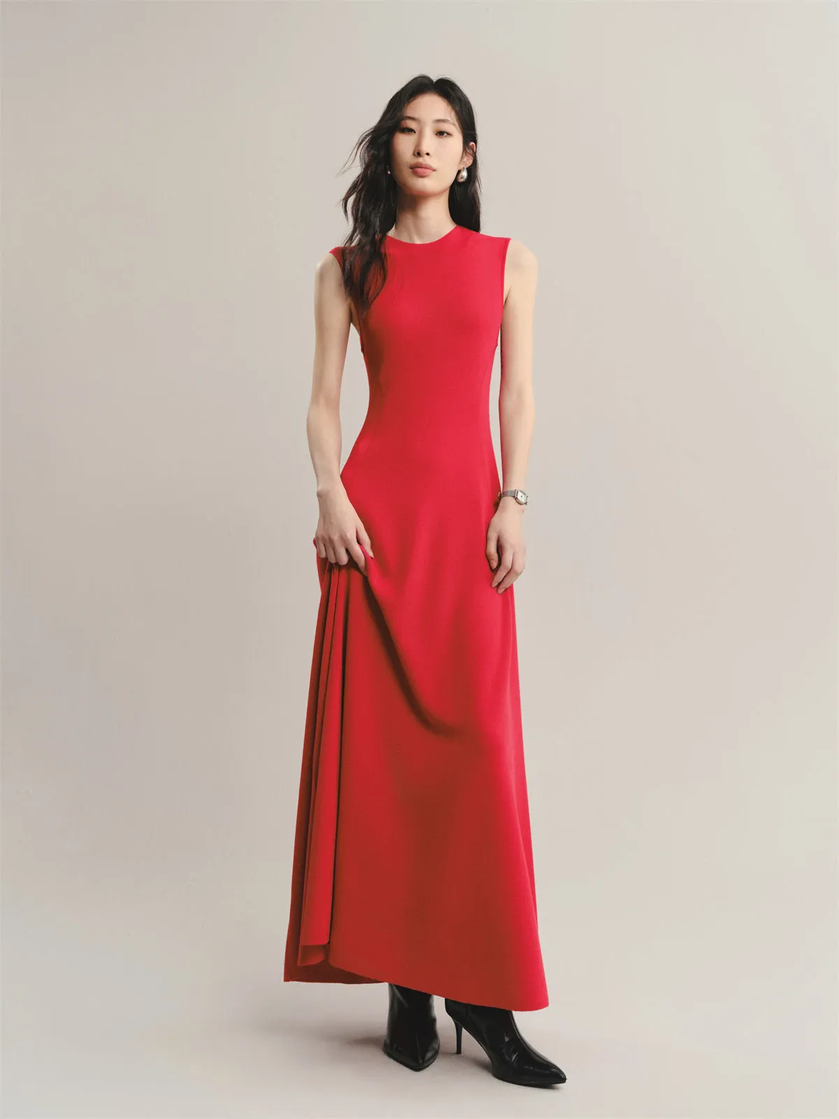 Women's Machine-Washable Wool-Blend Knit Dress sold by PEACEBIRD product image thumbnail 3