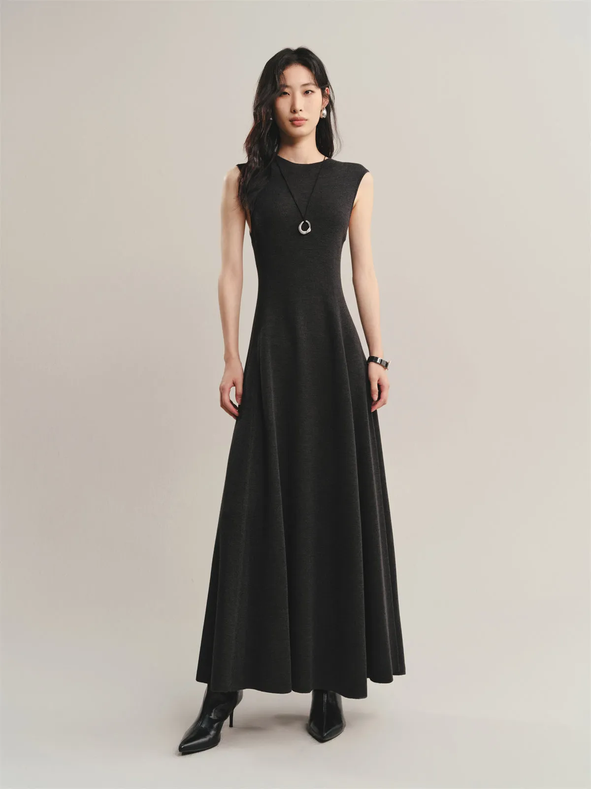 Women's Machine-Washable Wool-Blend Knit Dress sold by PEACEBIRD product image thumbnail 4