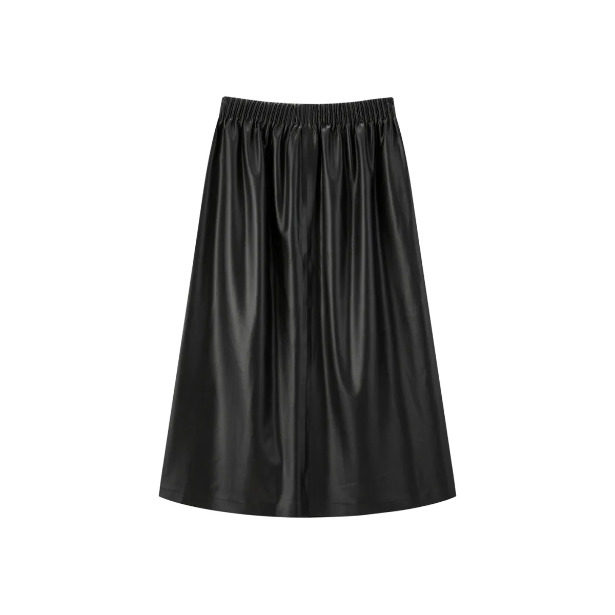 Women's PU Mid-Length Skirt with Elastic Waist sold by PEACEBIRD product image thumbnail 3