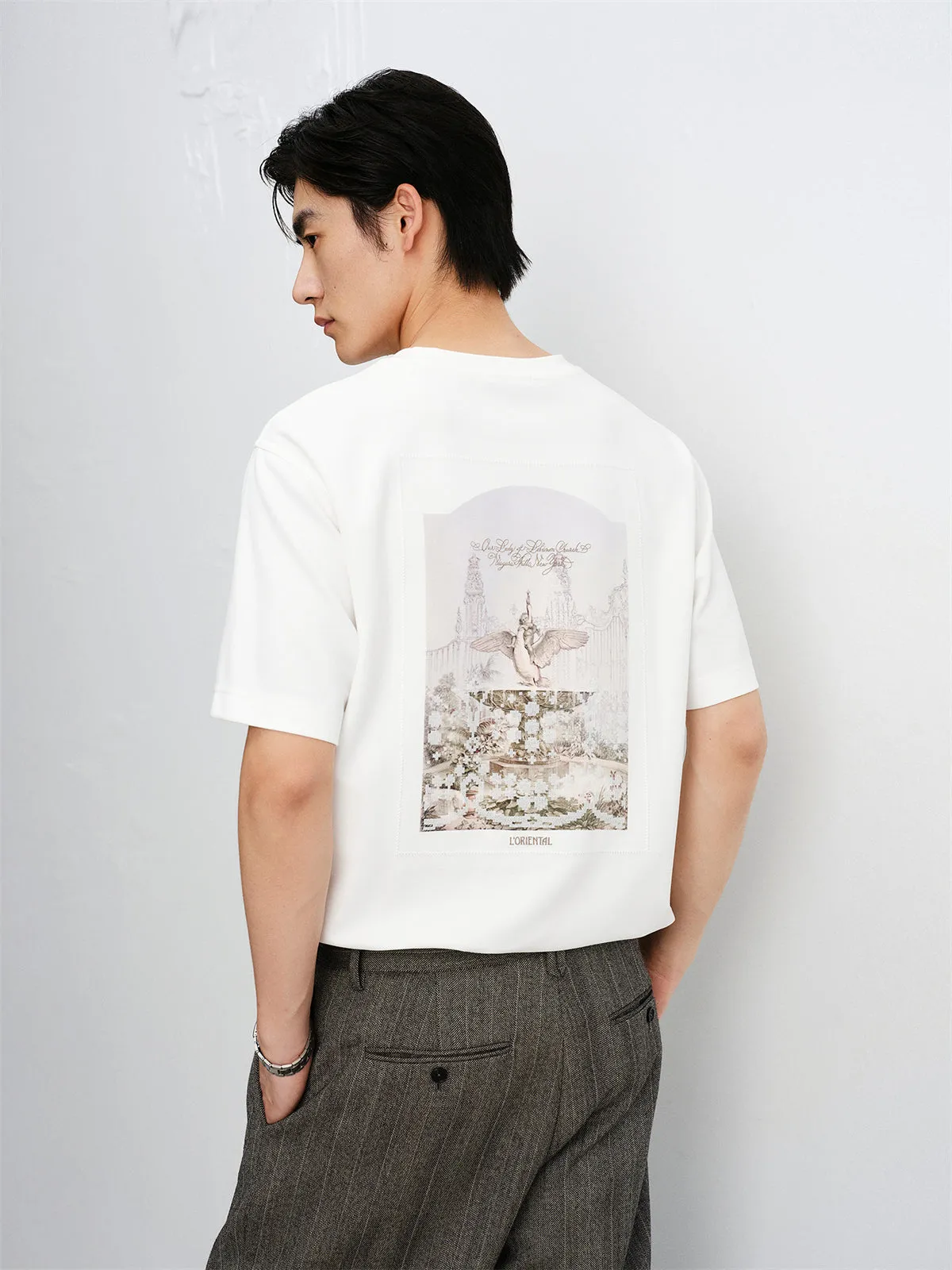 Men's Short-Sleeve T-Shirt with Back Embroidery sold by PEACEBIRD product image thumbnail 2