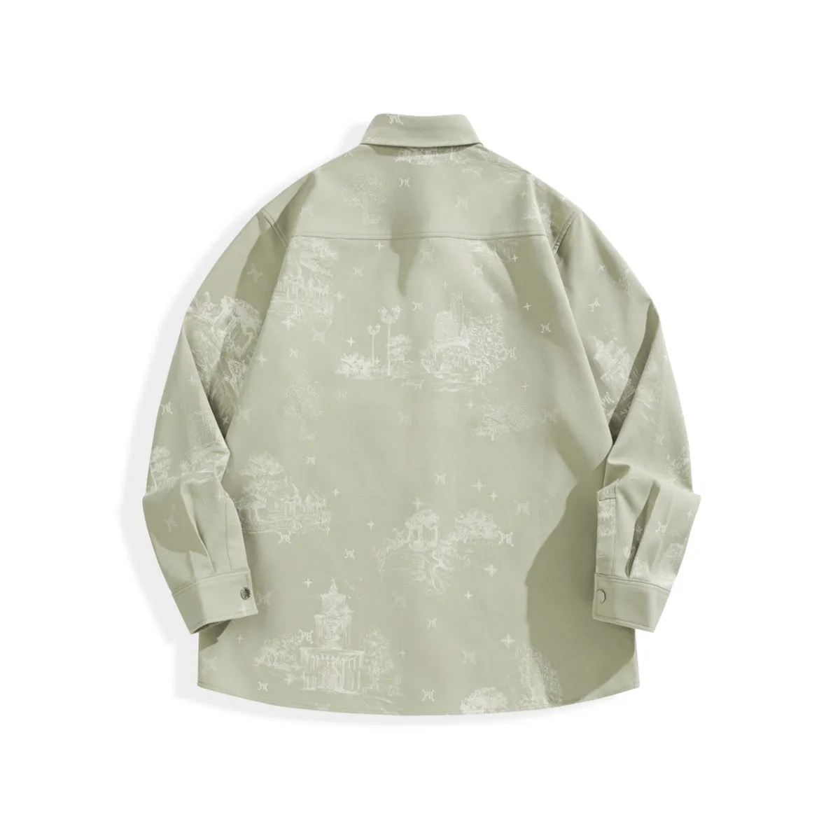 Men's Allover Jacquard Long-Sleeve Shirt sold by PEACEBIRD product image thumbnail 4