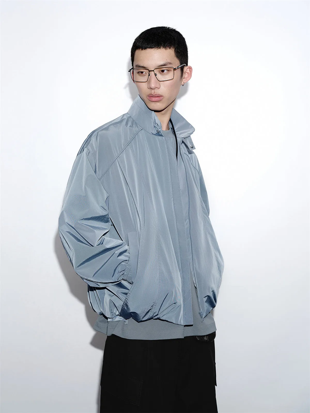 Men's Stand-Collar Relaxed Jacket sold by PEACEBIRD product image thumbnail 2