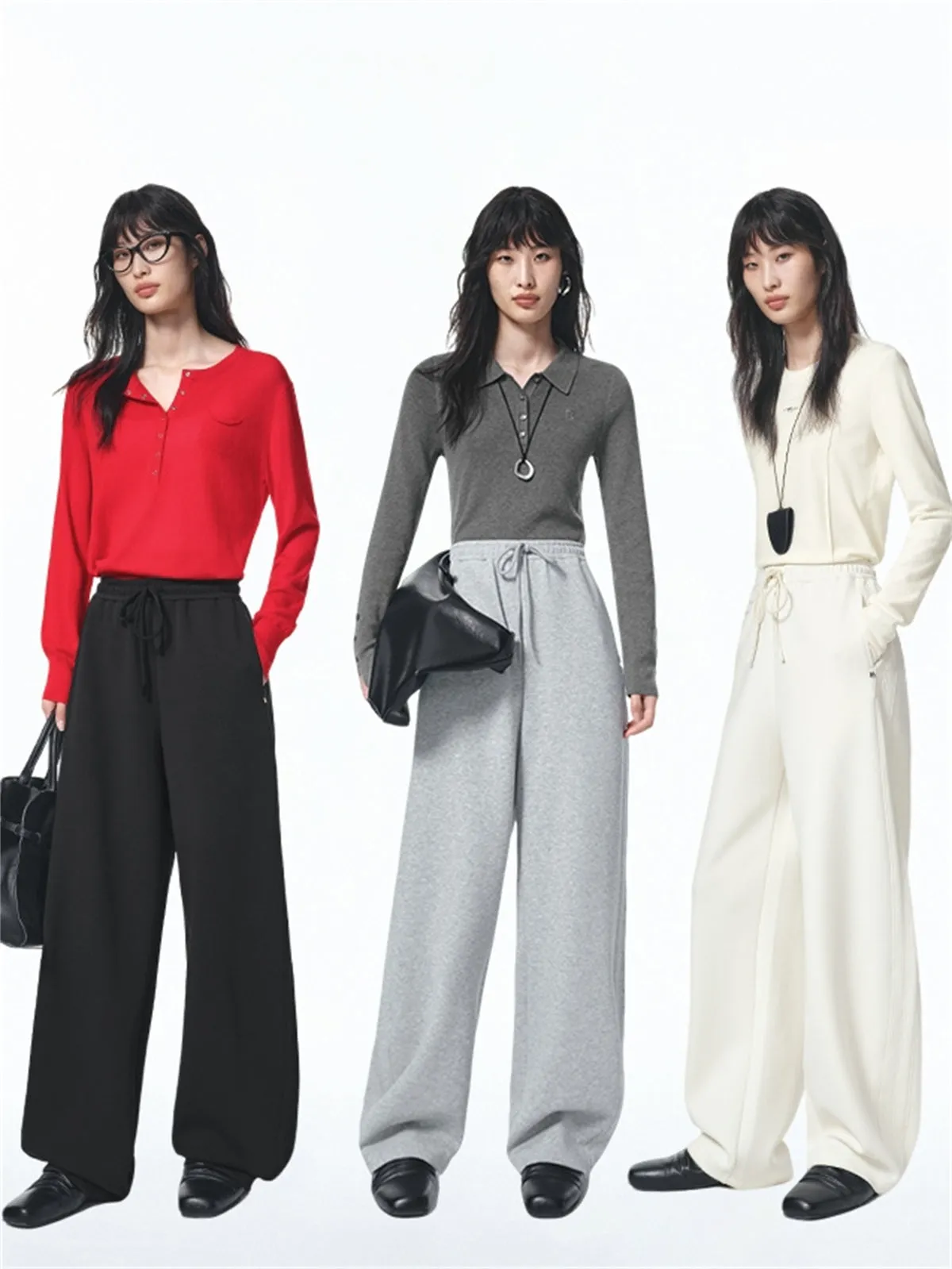 Women's Banana-Leg Knit Pants sold by PEACEBIRD product image thumbnail 2