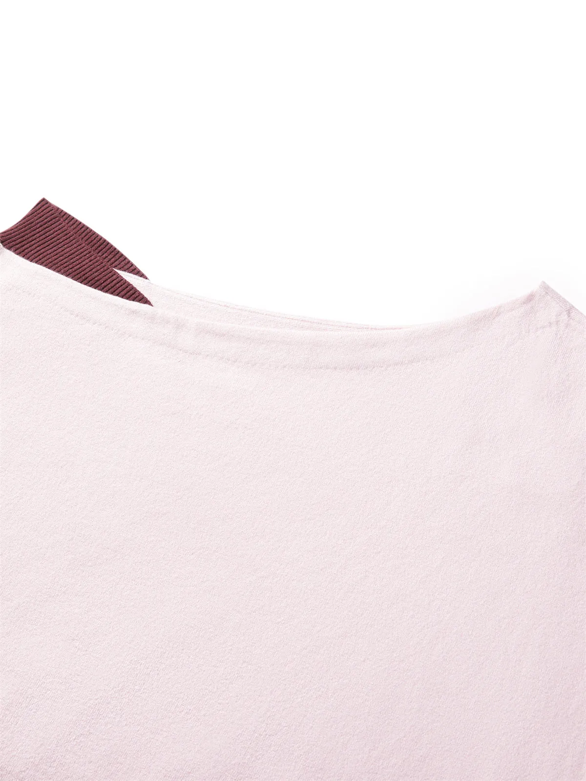 Women's Asymmetric Colorblock Collar Knit Sweater sold by PEACEBIRD product image thumbnail 5