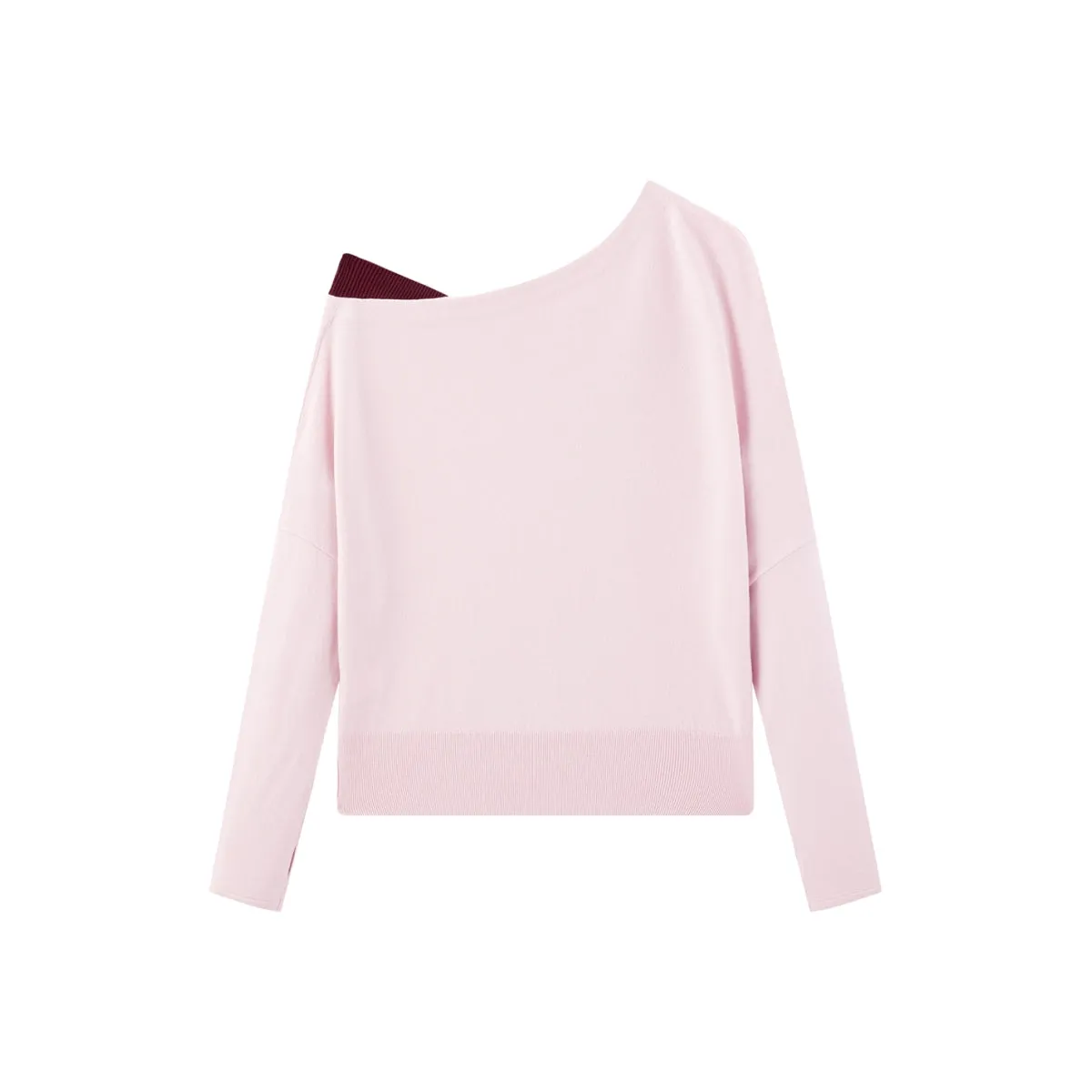 Women's Asymmetric Colorblock Collar Knit Sweater sold by PEACEBIRD product image thumbnail 4