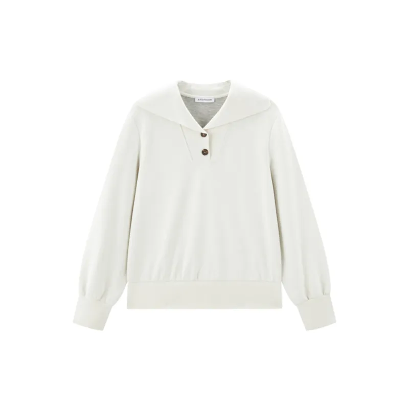 Women's Slim Shawl Collar Pullover Sweatshirt sold by PEACEBIRD