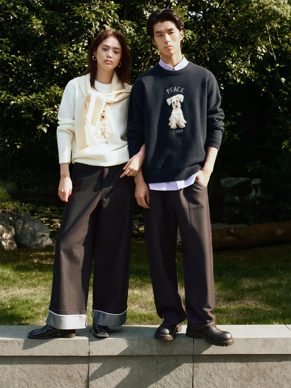 Men's Relaxed Fit Textured Jacquard Sweater sold by PEACEBIRD product image thumbnail 2